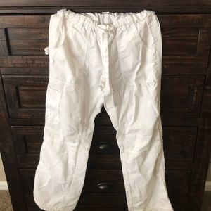 White scrub pants